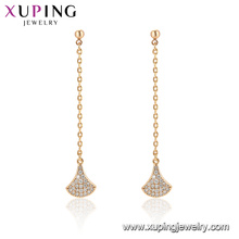 96865 xuping fashion gold plated tassel drop stone earring for women